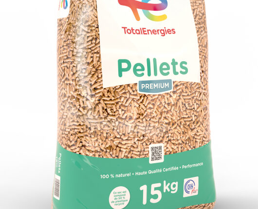 TotalEnergies Premium Wood Pellets Packaging Now Made of 50% Recycled Polymers from the RE:Clic Range.